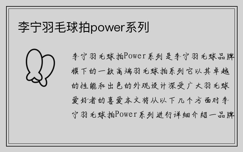 李宁羽毛球拍power系列